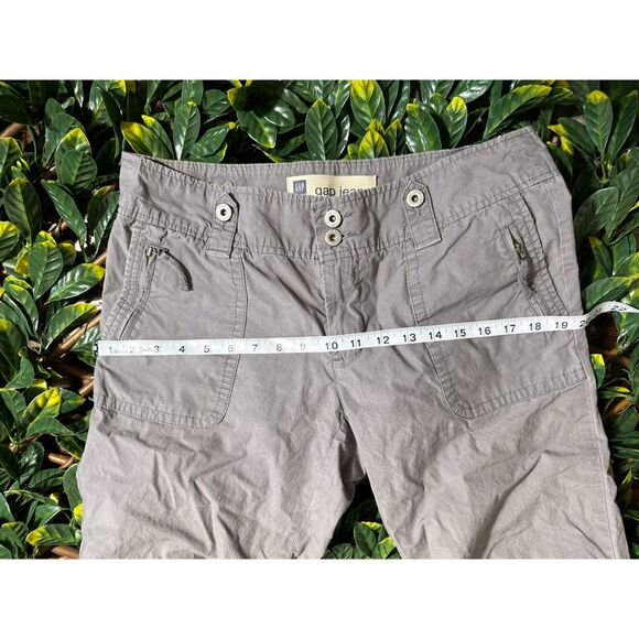 y2k GAP JEANS Gray Cargo Capri Pants Size 8 - Picture 10 of 12